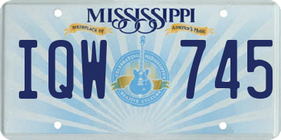 MS license plate IQW745