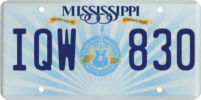 MS license plate IQW830