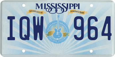 MS license plate IQW964