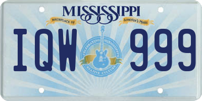 MS license plate IQW999