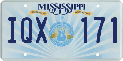 MS license plate IQX171