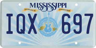 MS license plate IQX697