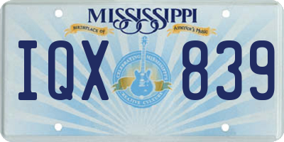 MS license plate IQX839