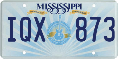 MS license plate IQX873