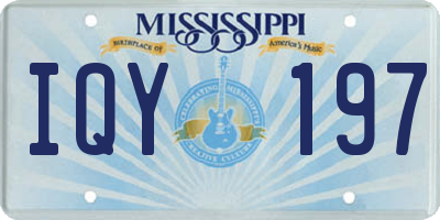 MS license plate IQY197