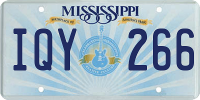 MS license plate IQY266