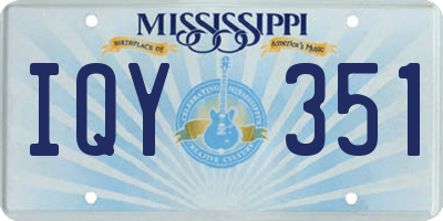 MS license plate IQY351