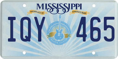 MS license plate IQY465