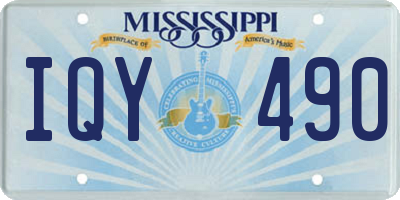 MS license plate IQY490