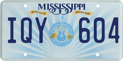 MS license plate IQY604