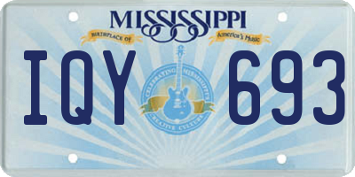 MS license plate IQY693