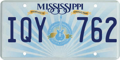 MS license plate IQY762