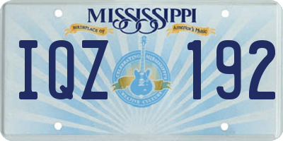 MS license plate IQZ192