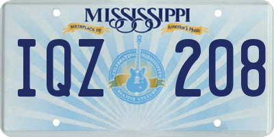 MS license plate IQZ208