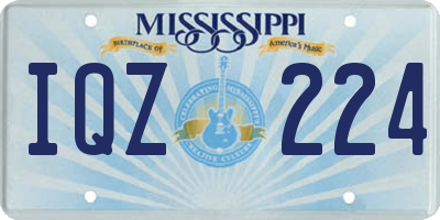 MS license plate IQZ224