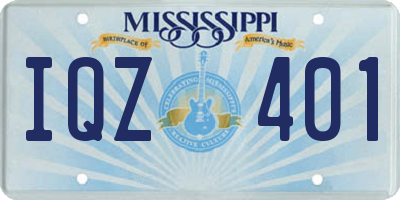 MS license plate IQZ401