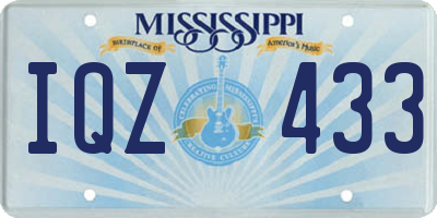 MS license plate IQZ433