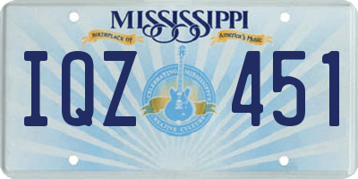 MS license plate IQZ451