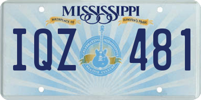 MS license plate IQZ481