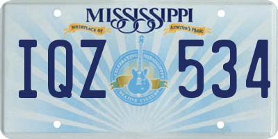 MS license plate IQZ534