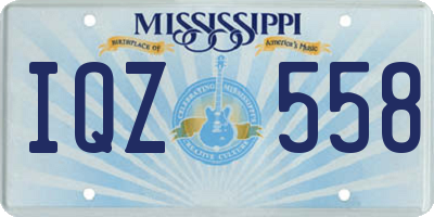 MS license plate IQZ558