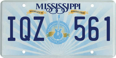 MS license plate IQZ561
