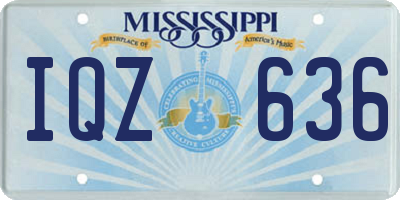 MS license plate IQZ636
