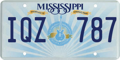 MS license plate IQZ787