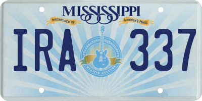 MS license plate IRA337