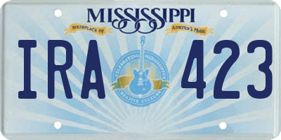 MS license plate IRA423