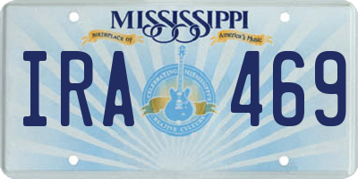MS license plate IRA469