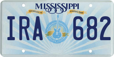 MS license plate IRA682