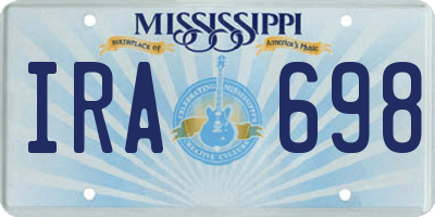 MS license plate IRA698