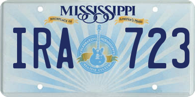 MS license plate IRA723