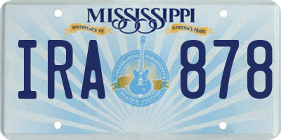 MS license plate IRA878
