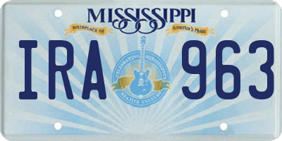 MS license plate IRA963