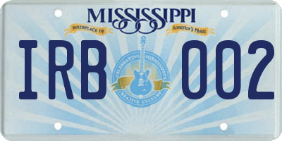 MS license plate IRB002