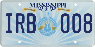 MS license plate IRB008