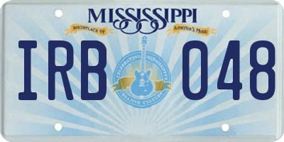 MS license plate IRB048