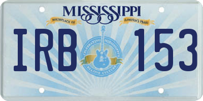 MS license plate IRB153