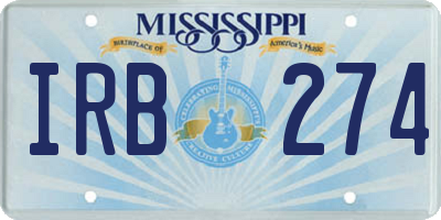 MS license plate IRB274