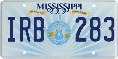MS license plate IRB283