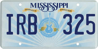 MS license plate IRB325