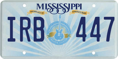 MS license plate IRB447