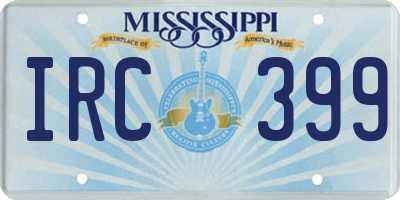 MS license plate IRC399