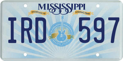 MS license plate IRD597