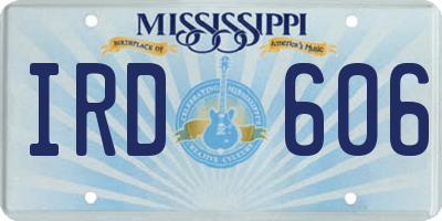 MS license plate IRD606