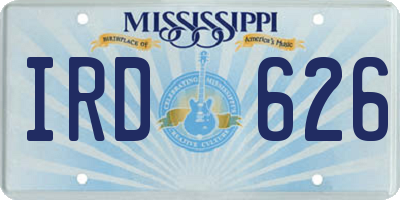 MS license plate IRD626