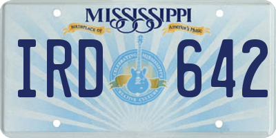 MS license plate IRD642