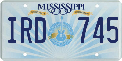 MS license plate IRD745